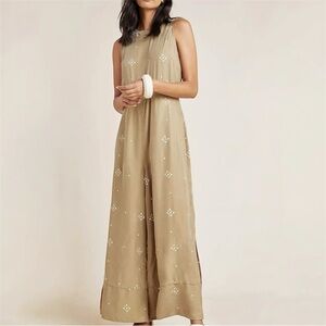 Anthropologie Sancia Carmela patterned wide-leg sleeveless jumpsuit XS